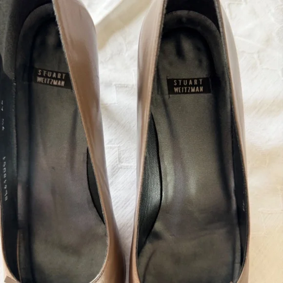 OFFERS-Stuart Weitzman 9.5 AA Leather taupe 3 inch heel shoe - Picture 7 of 12